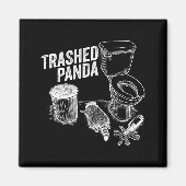 Aimant Trashed Panda Funny Drunk Racoon (Devant)