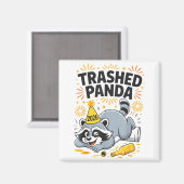 Aimant Trashed Panda New Year 2026 Funny Drunk Raccoon (Recto/Verso)