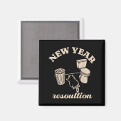 Aimant Trashed Panda New Year Resolution Funny Drunk Racc (Recto/Verso)