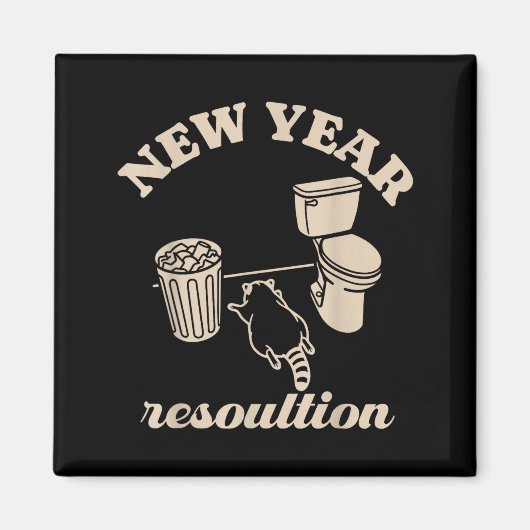 Aimant Trashed Panda New Year Resolution Funny Drunk Racc (Devant)