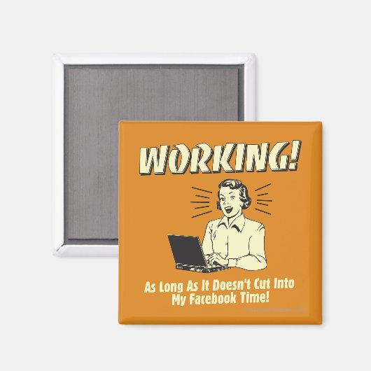 Aimant Travail : Couper dans le temps Facebook (Recto/Verso)