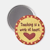 Aimant Travail de l'enseignant du coeur (Recto/Verso)