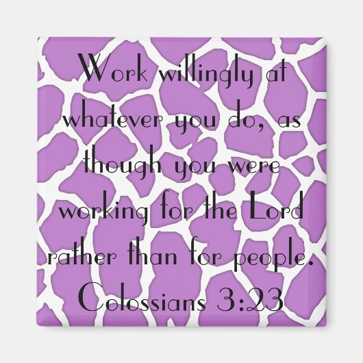 Aimant travail pour le Lord bible verset Colossiens 3:23 (Devant)
