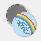 Aimant Travail social Citation inspirante Rainbow Blue (Recto/Verso)