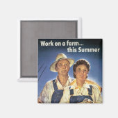 Aimant Travail sur une ferme...Cet été (Recto/Verso)