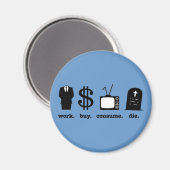 Aimant travailler acheter consommer (Recto/Verso)