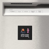 Aimant Travailler dur Jouer si dur - Cloud Neuf Classic (In Situ (Lave-vaisselle))