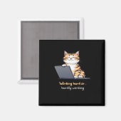 Aimant Travailler Un Chat Dur Ou Difficile À Travailler (Recto/Verso)