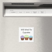 Aimant Travaillerai pour des Cupcakes (In Situ (Lave-vaisselle))