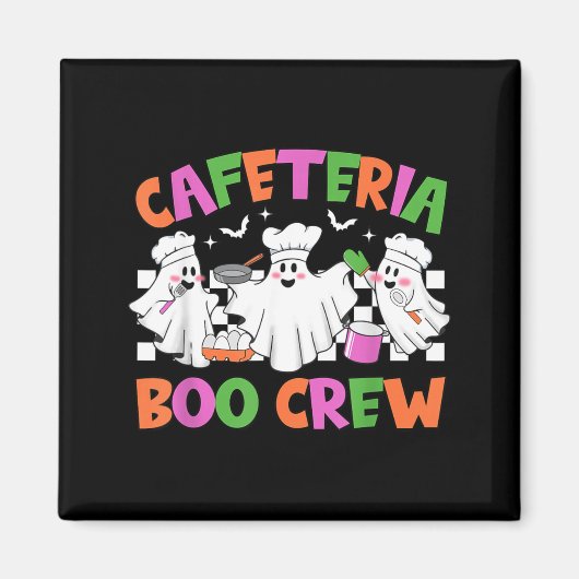 Aimant Travailleur de cafétéria Retro Cafeteria Boo Crew (Devant)