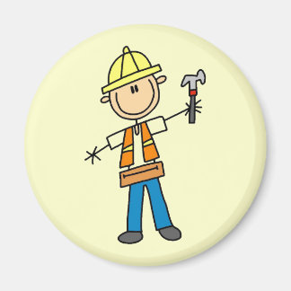 Aimant Travailleur de construction avec marteau