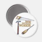 Aimant Travailleur en bois rétro (Recto/Verso)