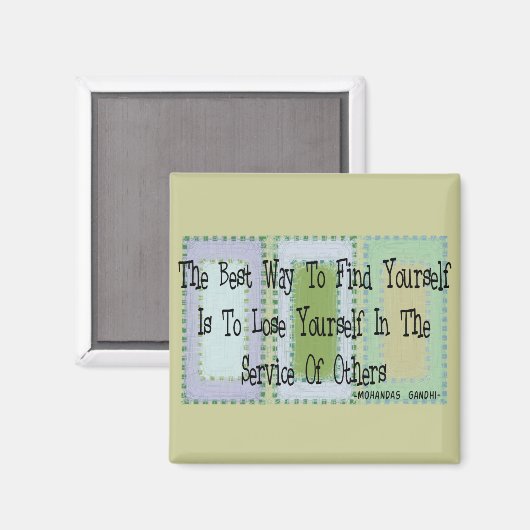 Aimant Travailleur social (Citation Mahandas Gandhi) (Recto/Verso)