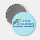 Aimant Travailleur social Superhero (Recto/Verso)