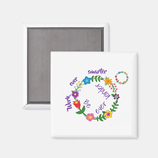 Aimant Travaillez toujours plus intelligemment, Soyez tou (Recto/Verso)