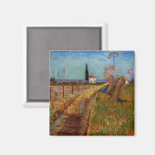 Aimant Traversée d'un champ, Willows par Vincent van Gogh (Recto/Verso)