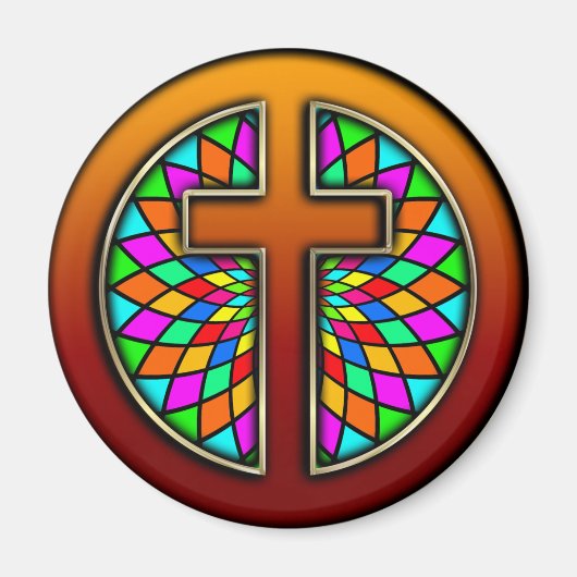 AIMANT TRAVERSER AVEC VERRE STAINÉ (Devant)