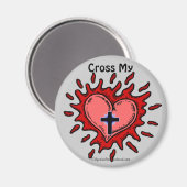 Aimant Traverser mon coeur Symbole chrétien (Recto/Verso)