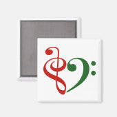 Aimant Treble Clef Bass Clef Coeur Musique Lover Noël (Recto/Verso)