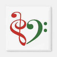 Treble Clef Bass Clef Coeur Musique Lover Noël