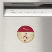 Aimant Treble Clef musique Vintage (In Situ (Lave-vaisselle))
