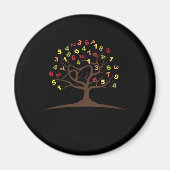 Aimant Tree Number Mathematics School Cadeau Nerd (Devant)
