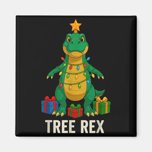 Aimant Tree Rex Funny Dinosaur Christmas (Devant)