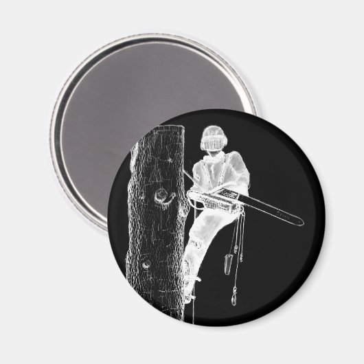 Aimant Tree Surgeon Arborist at work present Chainsaw (Recto/Verso)