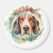Aimant Treeing Walker Christmas Wreath Festive Pup (Devant)