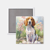 Aimant Treeing Walker Coonhound avec œufs de Pâques de va (Recto/Verso)