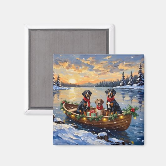 Aimant Treeing Walker Coonhound Christmas Boat Holiday (Recto/Verso)