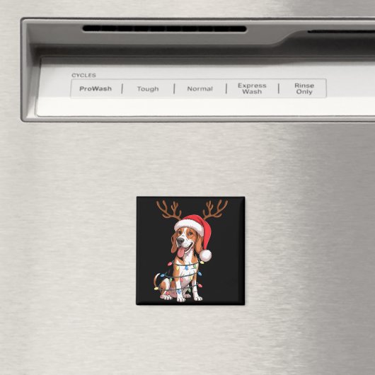 Aimant Treeing Walker Coonhound Dog Christmas Lights Sant (In Situ (Lave-vaisselle))