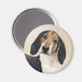 Aimant Treeing Walker Coonhound Peinture - Art original (Recto/Verso)