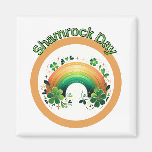 Aimant Trèfle Chanceux Arc-en-Ciel St. Patrick