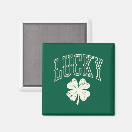 Aimant Trèfle Chanceux de la Saint-Patrick Vintage (Recto/Verso)