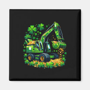Aimant Trèfle Chanceux Saint-Patrick Excavatrice Enfants