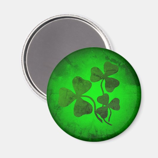 Aimant Trèfle irlandais/trèfle vert, éclat vert de l'Irla (Recto/Verso)