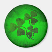 Aimant Trèfle irlandais/trèfle vert, éclat vert de l'Irla (Devant)