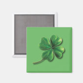 Aimant Trèfle irlandais vert moderne (Recto/Verso)