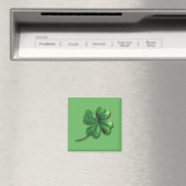 Aimant Trèfle irlandais vert moderne (In Situ (Lave-vaisselle))
