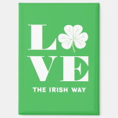 Aimant Trèfle Shamrock Irlandais Vert Blanc Texte Personn (Recto)