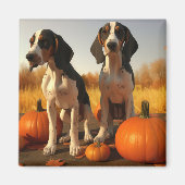 Aimant Trek Walker Coonhound Chiot Citrouille d'automne (Devant)