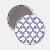 Aimant Trellis blanc et violet, treillis, Quatrefoil (Recto/Verso)
