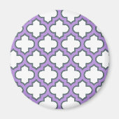 Aimant Trellis blanc et violet, treillis, Quatrefoil (Devant)