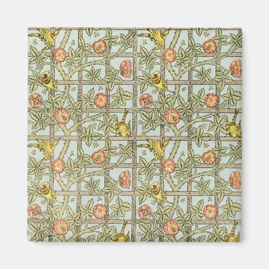 Aimant Trellis par William Morris, textile de jardin vint (Devant)