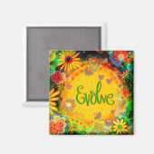Aimant Trendy Evolve Joli Floral Moderne Inspirivity (Recto/Verso)