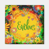 Aimant Trendy Evolve Joli Floral Moderne Inspirivity (Devant)
