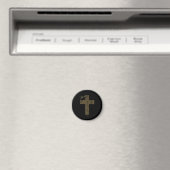 Aimant Trendy Jesus Gold Cross Black (In Situ (Lave-vaisselle))