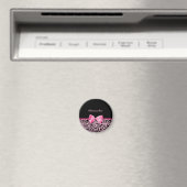 Aimant "Trendy Pink And Black Leopard Hot Pink Ribbon (In Situ (Lave-vaisselle))