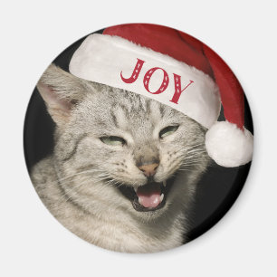 Aimant Très drôle Père Noël Chat Rire Photo Noël